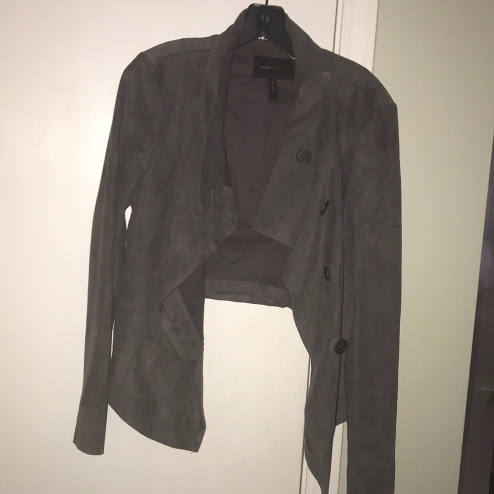 Bcbg grey suede jacket